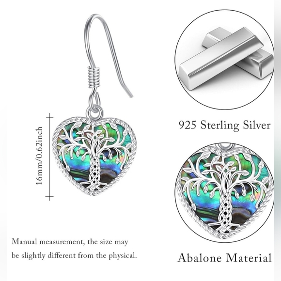 Sterling silver tree of life earrings Nwb - Picture 3 of 6